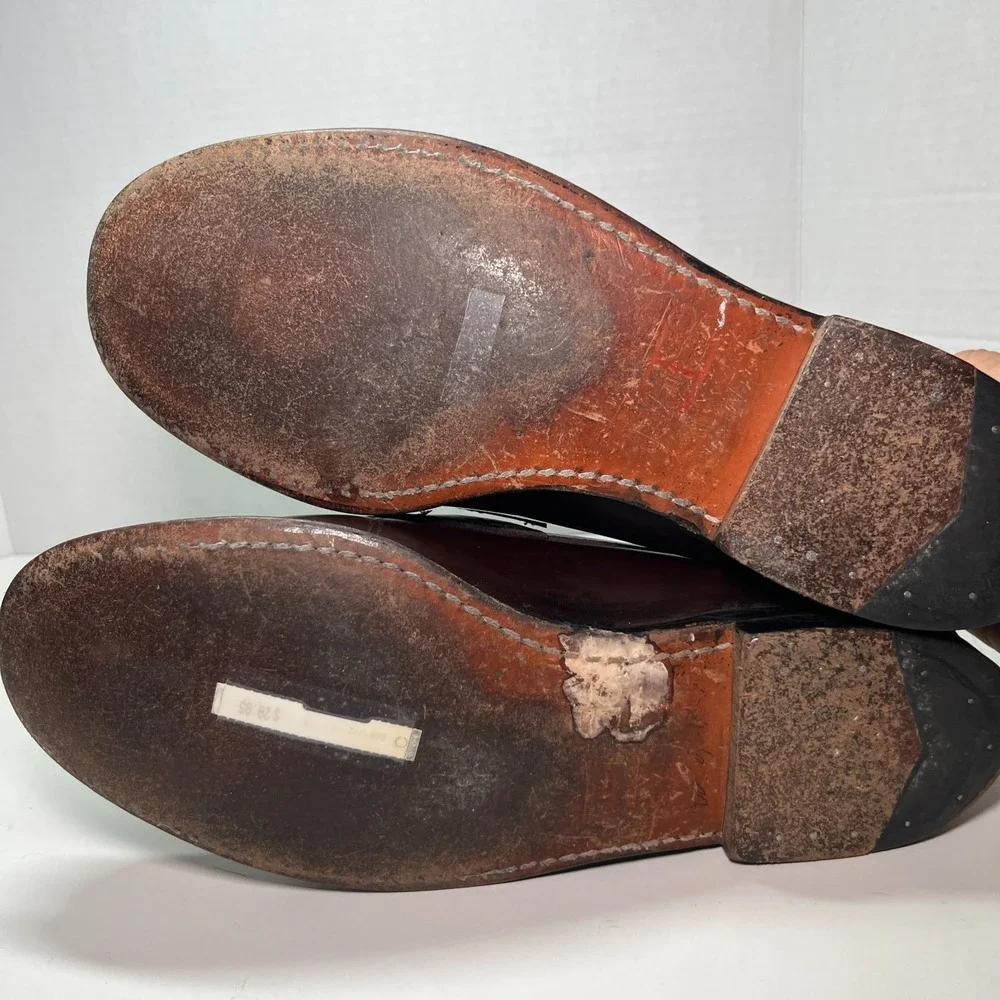 SEBAGO Penny Loafers Shoes Men's 10 Burgundy Leather Hand-Sewn Made in USA EUC